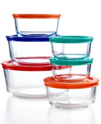 Pyrex 12 Piece Simply Store Set with Colored Lids Macy's