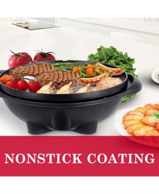 Electric BBQ Grill 1350W Non-stick 4 Temperature Setting Outdoor