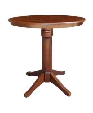 Shop International Concepts 36" Round Top Pedestal Table In Brown