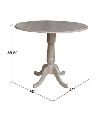 42" Round Dual Drop Leaf Pedestal Table