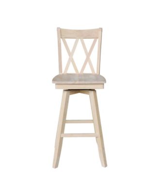 Double X Back Bar Height Stool with Swivel and Auto Return