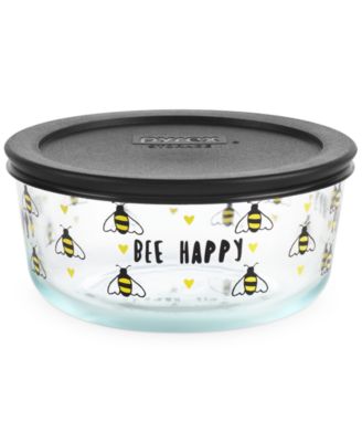 Pyrex Decorated 4-Pc. Bee Happy Food Storage Container Set