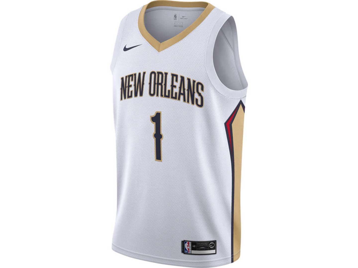 Топ Nike New Orleans Pelicans Zion Williamson Swingman Jersey, цвет: Белый — фото 2