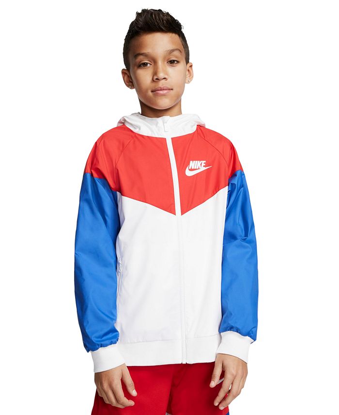 Nike Sportswear Windrunner Big Kids' (Boys') Jacket Standard Medium  Black/White/Grey