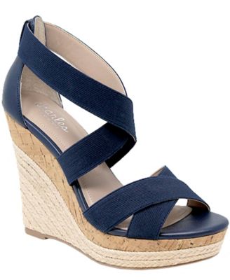 navy blue womens wedges