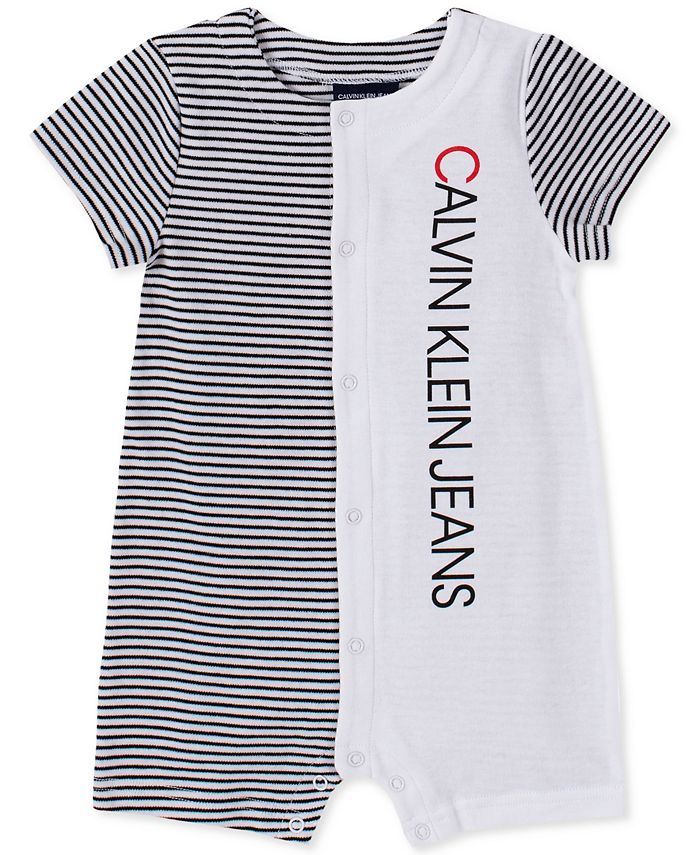 Calvin Klein Baby Boys Striped Solid Romper Macy s