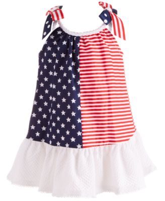 Bonnie Baby Baby Girls Stars & Stripes Trapeze Dress