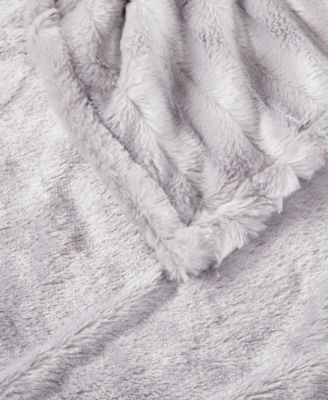 Duke Ribbed Electric Faux-Fur Throw, 50" x 70"