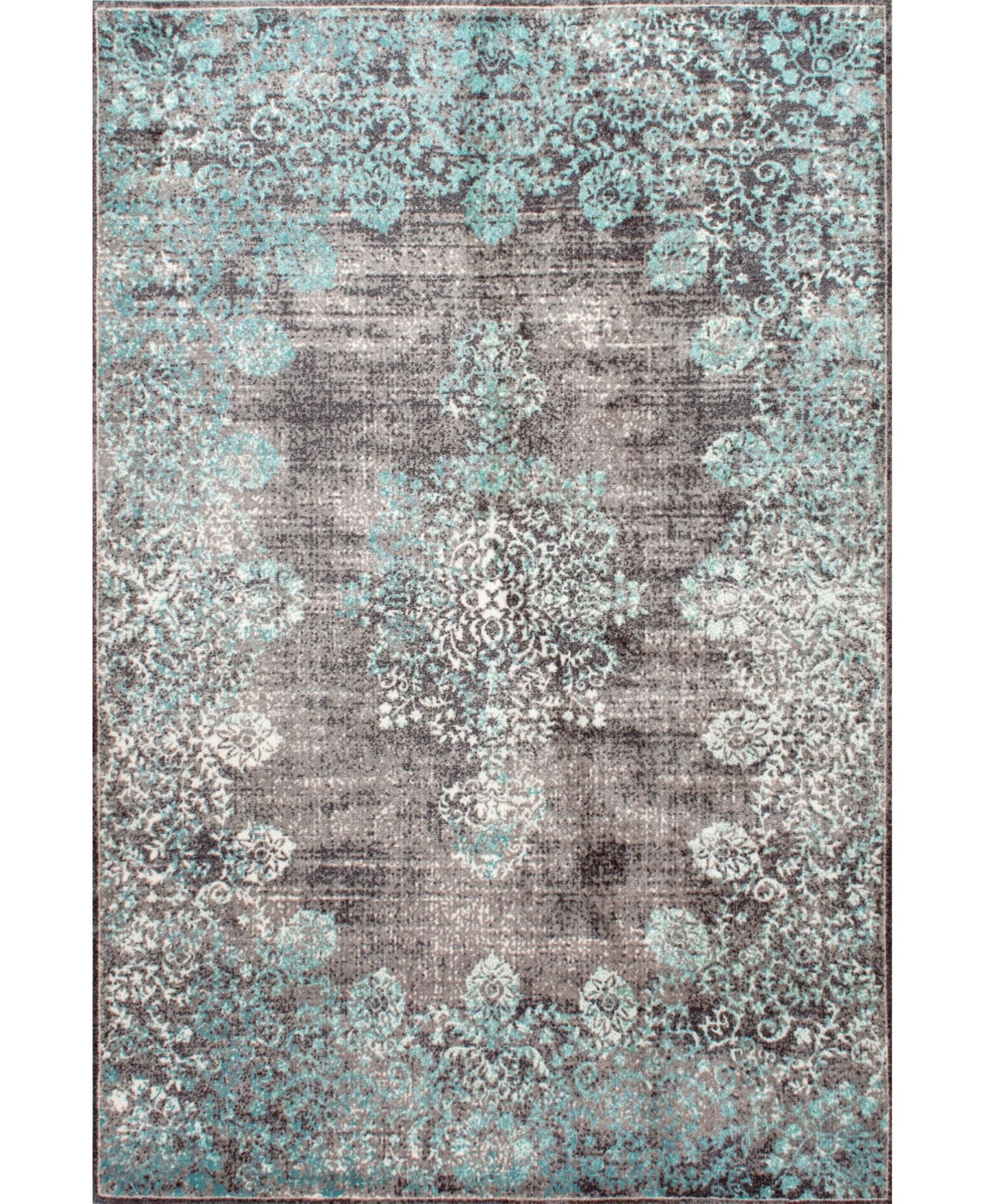 nuLoom Norbul Vintage-Inspired Floral Lacy 8' x 10' Area Rug - Teal