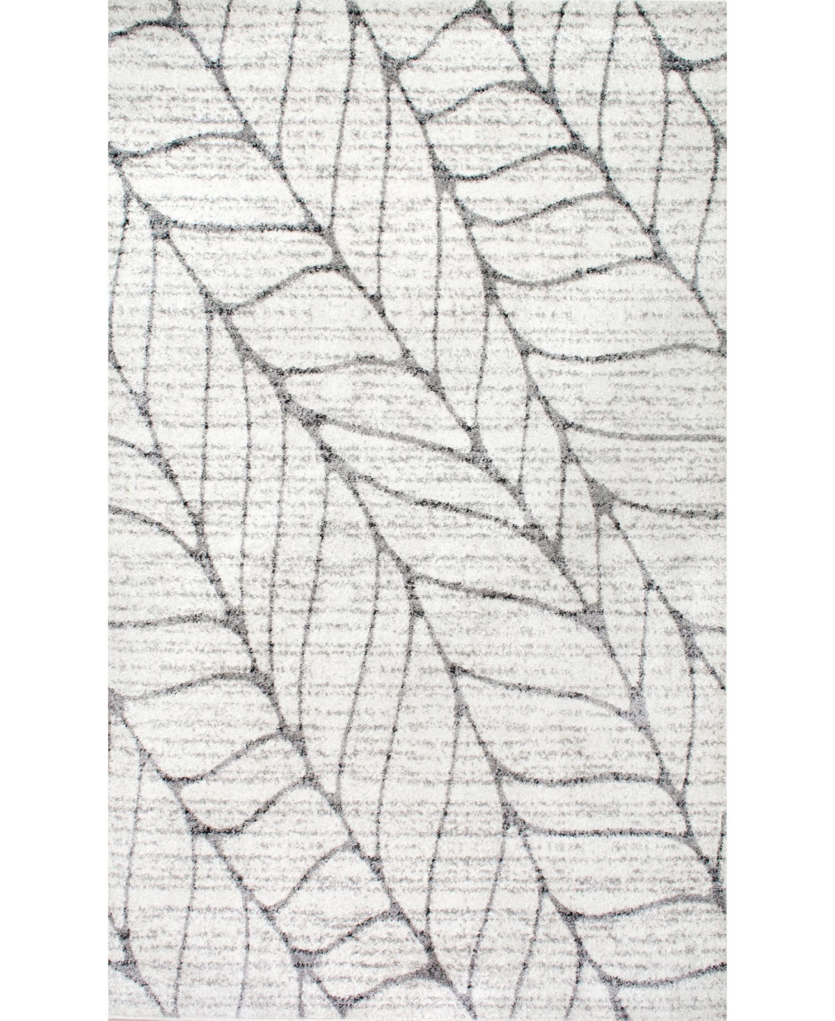 nuLoom Smoky Abstract Leaves Silver 8'2in x 11'6in Area Rug - Light Gray