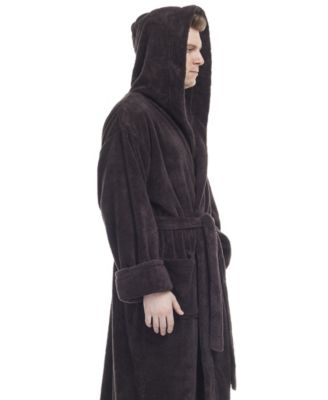 Men's Soft Fleece Robe, Ankle Length Hooded Turkish Bathrobe