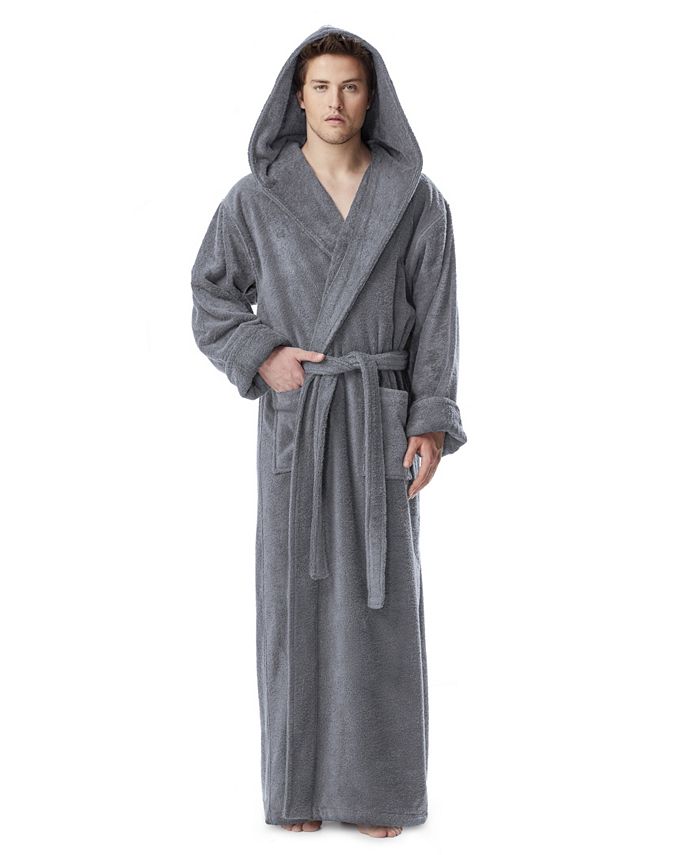 ARUS Men's Thick Full Ankle Length Hooded Turkish Cotton Bathrobe Macy's