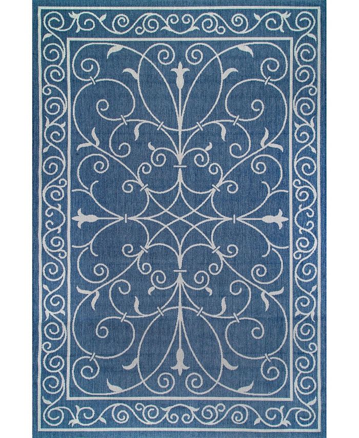 nuLoom Dawn Kathleen Krem Blue 7'6" x 10'9" Area Rug Macy's