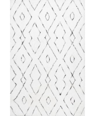 nuLoom Kazbar Lauren Lattice White 2' x 3' Area Rug - Macy's
