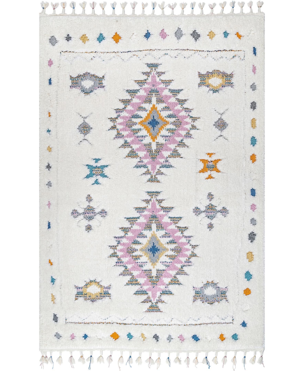 nuLoom Loft Transitional Shag Isadora White 7'10in x 10' Area Rug - White