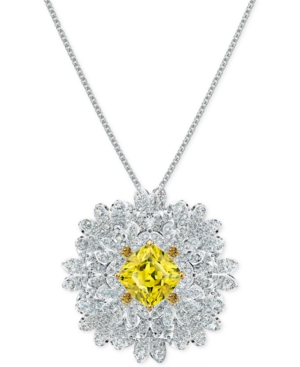 image of Swarovski Silver-Tone Eternal Flower Adjustable Pendant 31-3/8