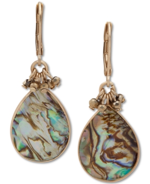 image of lonna & lilly Gold-Tone Abalone Stone Drop Earrings