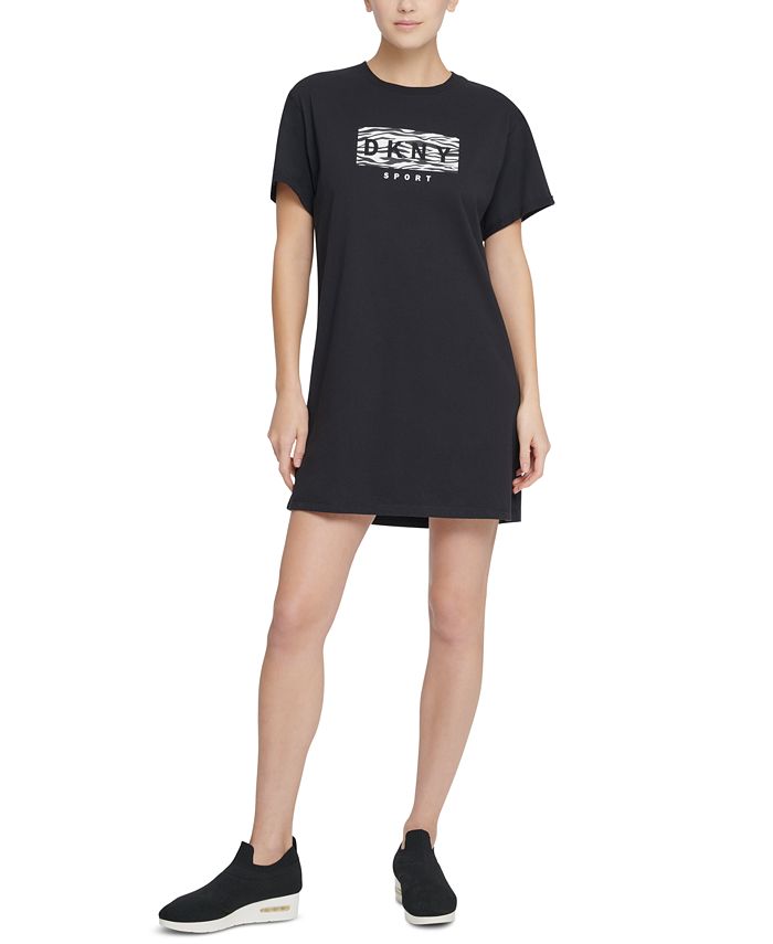 DKNY Cotton Printed-Logo T-Shirt Dress - Macy's