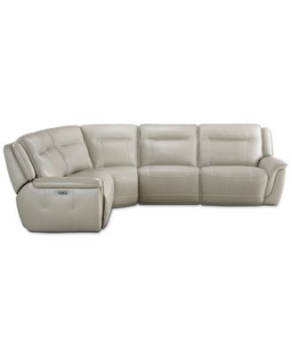 Lenardo 5-Pc. Leather Sectional with 2 Power Motion Recliners, Created for Macy's