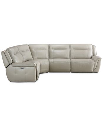 Furniture - Lenardo 5-Pc. Leather Sectional with 2 Power Motion Recliners