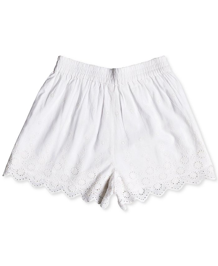 Roxy Juniors' Seaside City Cotton Lace-Trim Shorts - Macy's