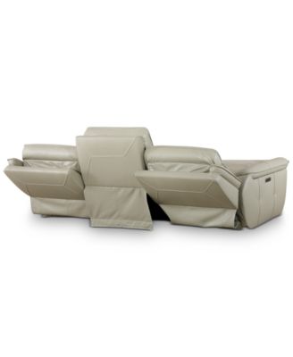 Lenardo 3-Pc. Leather Sofa with 2 Power Motion Recliners, Created for Macy's