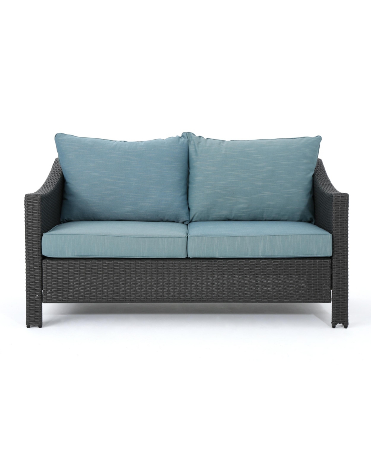 Noble House Antibes Outdoor 2pc Wicker Seating Set In Gray