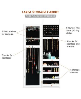 Door Mounted Mirrored Jewelry Cabinet