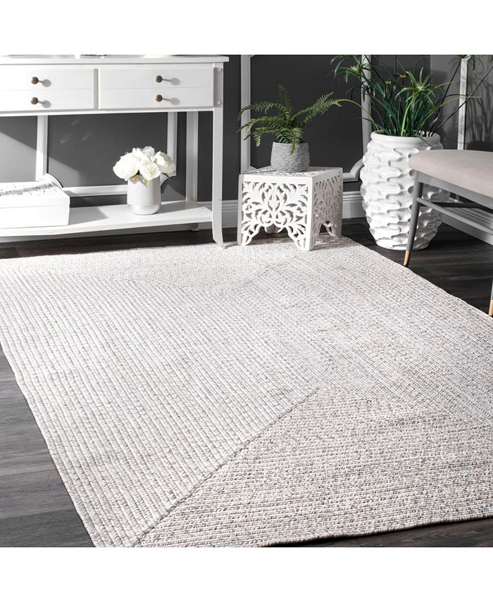 nuLoom Festival Braided Lefebvre Ivory 7'6" x 9'6" Area Rug Macy's