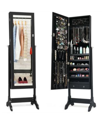 Mirrored Jewelry Cabinet Storage Organizer Drawers