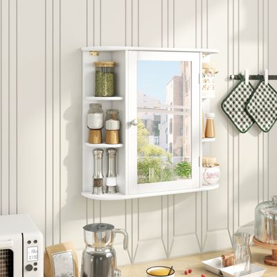 Bathroom Wall Cabinet w/ Mirror Modern Medicine Cabinet w/ Mirrored Door