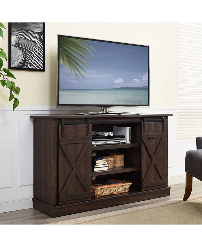 Home Source TV Stand With Barnyard Doors Macy's