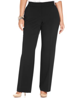 Jm Collection Regular and Short Length Curvy-Fit Straight-Leg Pants Green Size 16 S main image 0