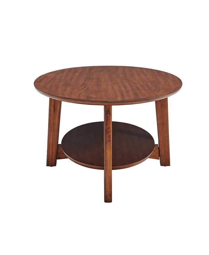 Alaterre Furniture Monterey Oval MidCentury Modern Wood Coffee Table