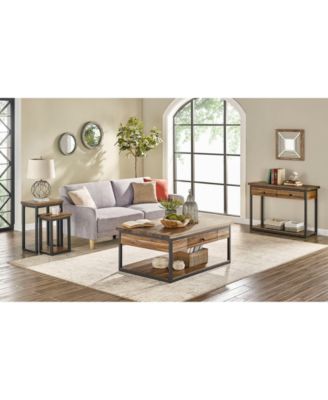 Claremont Rustic Wood Nesting End Tables Set