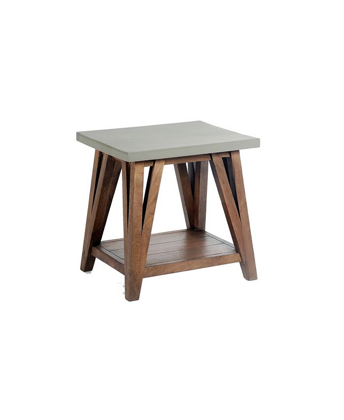 Alaterre Furniture Brookside CementTop Wood End Table Macy's