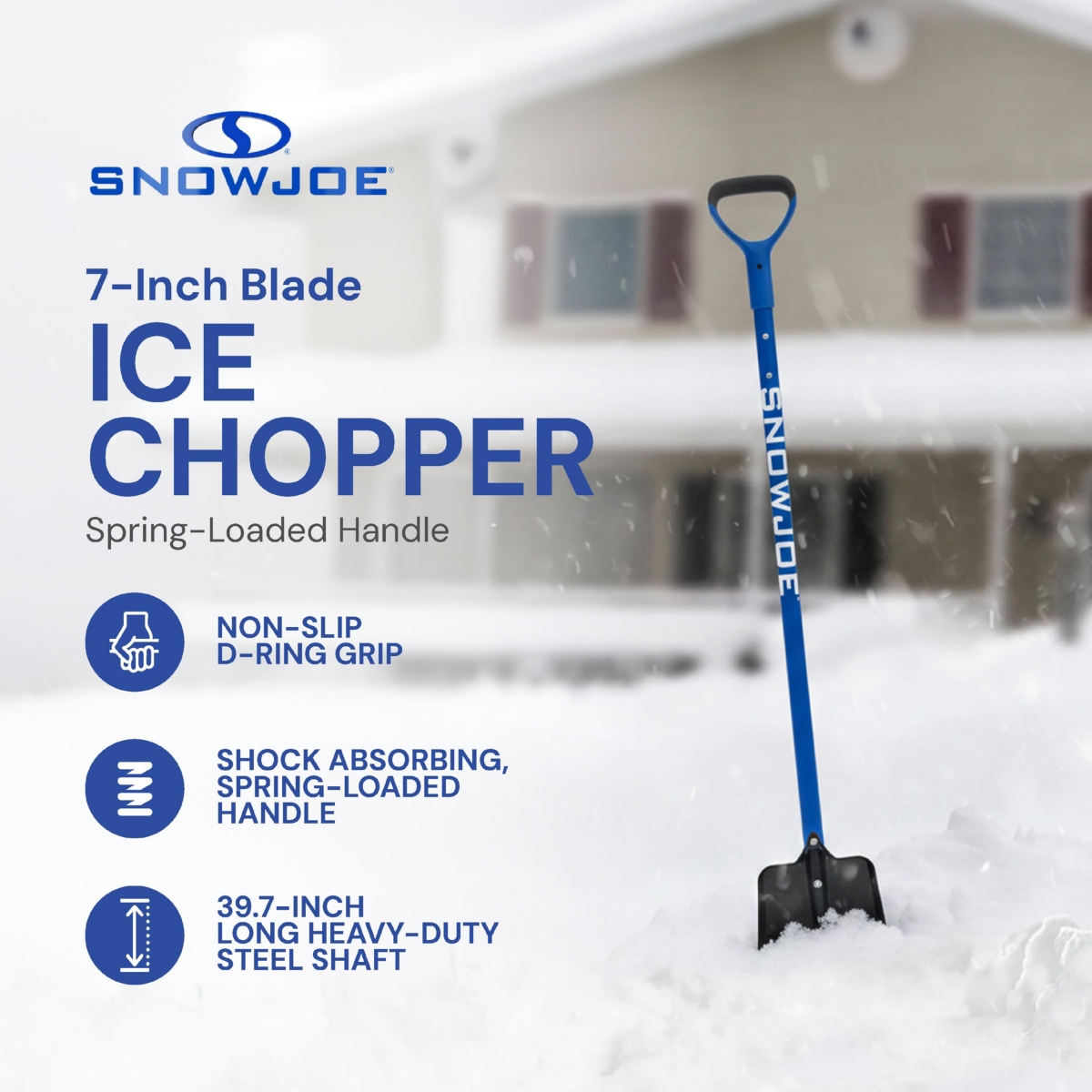 Snow Joe 7" Impact Reducing Steel Ice Chopper w/ Shock Absorbing Handle, SJEG700