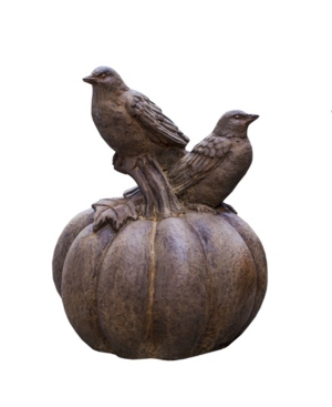 Shop Campania International Birds On Pumpkin Garden Statue In Black