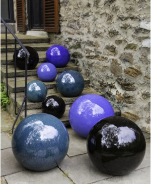 Shop Campania International Glazed Sphere Statuary In Indigo