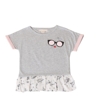 Kinderkind Toddler Girls Asymmetrical Short Sleeve Top