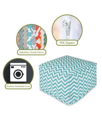 Chevron Ottoman Square Pouf with Removable Cover 27" x 17"