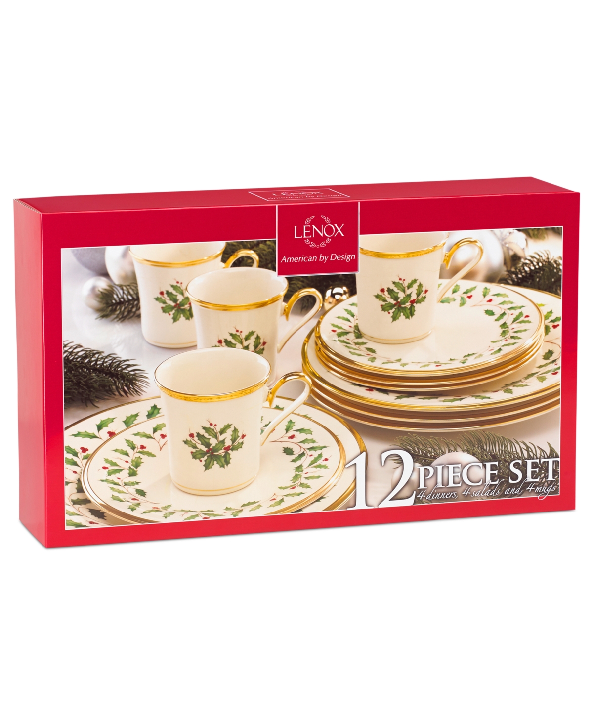 Lenox Holiday 12 Pc. Dinnerware Set with Mugs, Service for 4