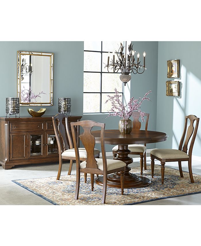 Macy's round on sale dining table set