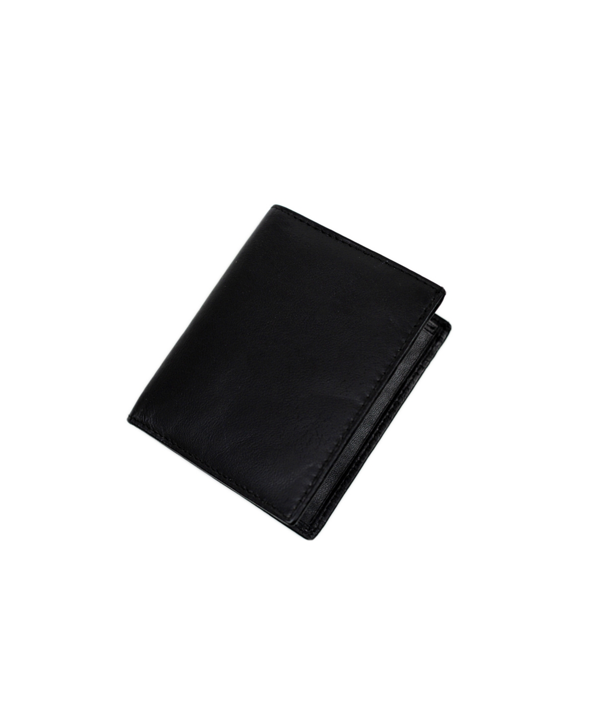 Champs Men's  Genuine Leather Card Holder Wallet With Inside Zipper In Black