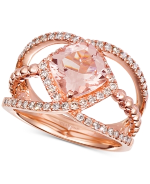 image of Le Vian Peach Morganite (1-5/8 ct. t.w.) & Diamond (3/8 ct. t.w.) in 14k Rose Gold