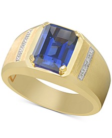 Men's Lab-Created Sapphire (4 ct. t.w.) & Diamond Accent Ring in 10k Gold