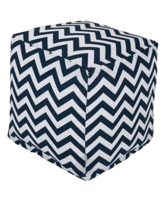 Chevron Ottoman Pouf Cube with Removable Cover 17" x 17"