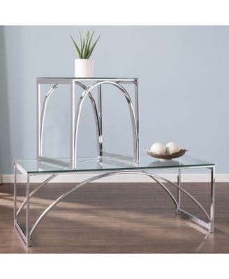 Arabelle Square Glass Top End Table
