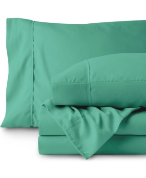 Bare Home Double Brushed Sheet Set, Queen In Turquoise