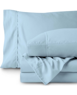 Bare Home Double Brushed Sheet Set, Queen In Baby Blue